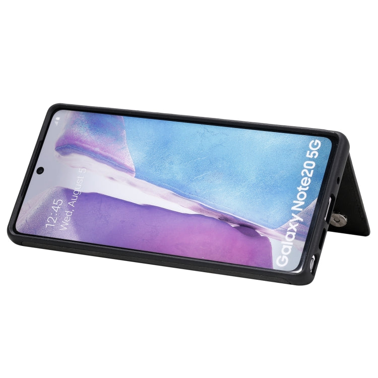 Shockproof Calf Texture Protective Case with Holder & Card Slots & Frame For Samsung Galaxy Note20