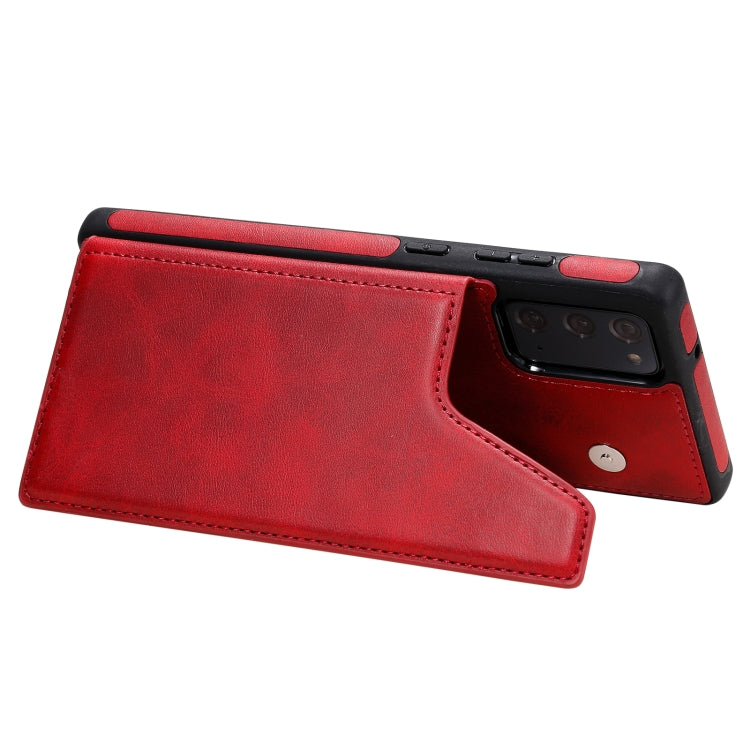 Shockproof Calf Texture Protective Case with Holder & Card Slots & Frame For Samsung Galaxy Note20