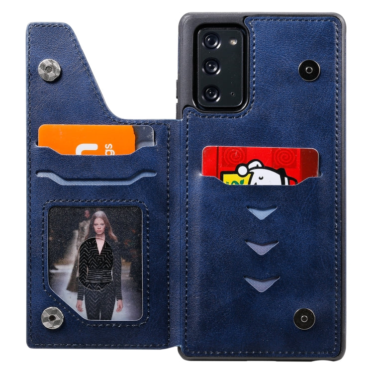 Shockproof Calf Texture Protective Case with Holder & Card Slots & Frame For Samsung Galaxy Note20