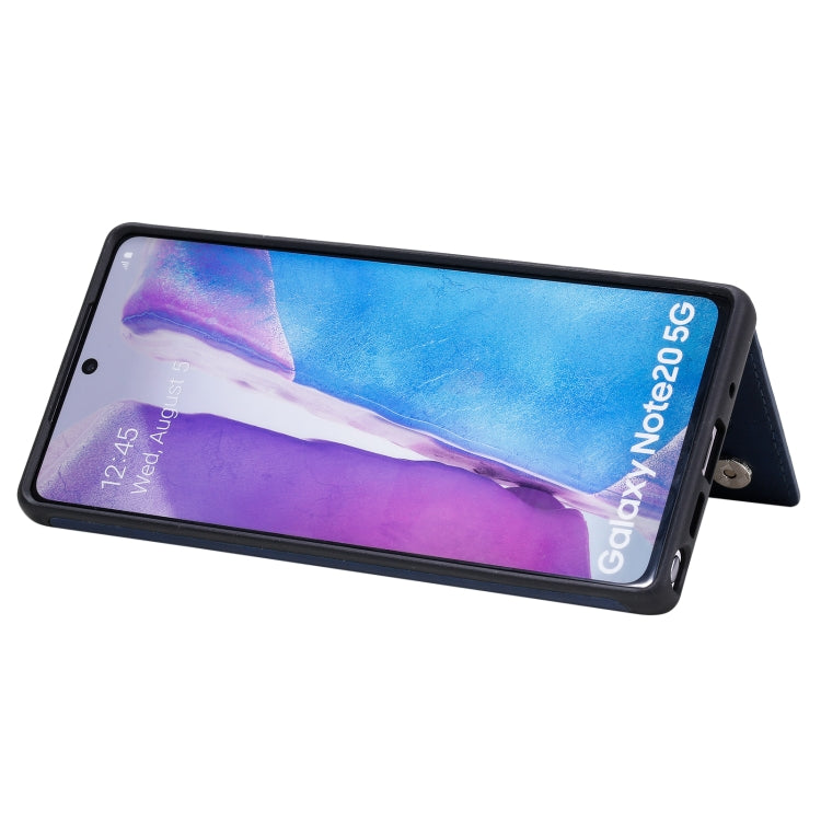 Shockproof Calf Texture Protective Case with Holder & Card Slots & Frame For Samsung Galaxy Note20