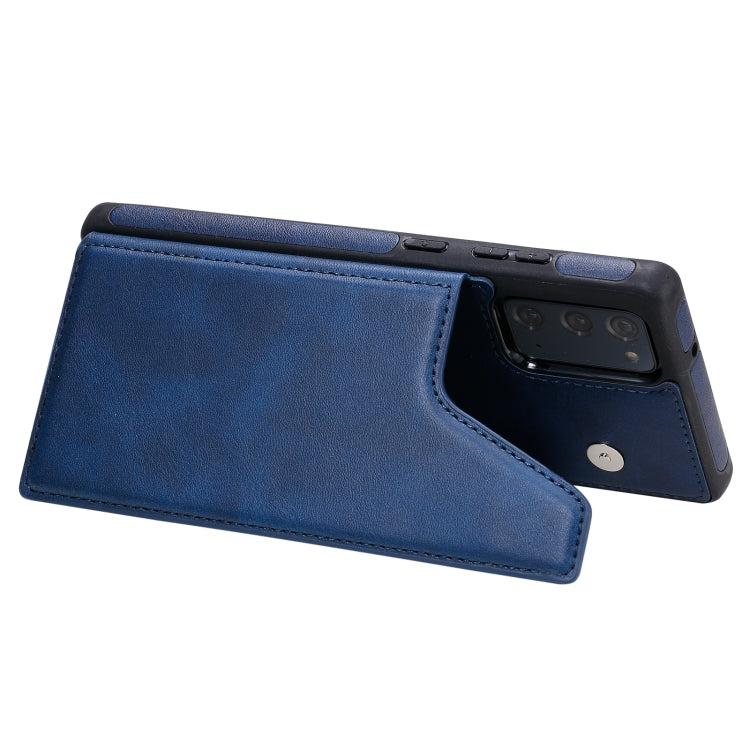 Shockproof Calf Texture Protective Case with Holder & Card Slots & Frame For Samsung Galaxy Note20