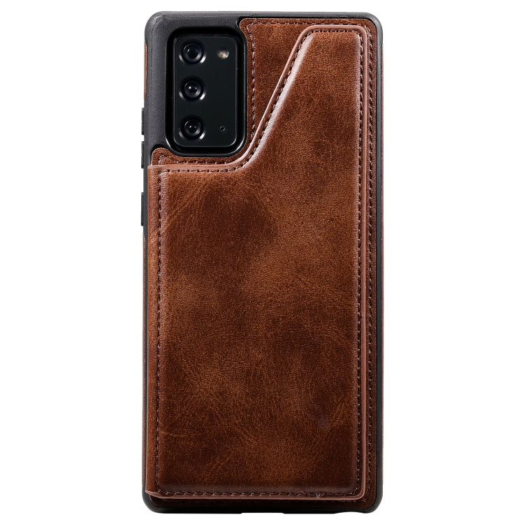 Shockproof Calf Texture Protective Case with Holder & Card Slots & Frame For Samsung Galaxy Note20