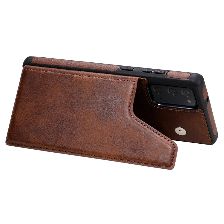 Shockproof Calf Texture Protective Case with Holder & Card Slots & Frame For Samsung Galaxy Note20
