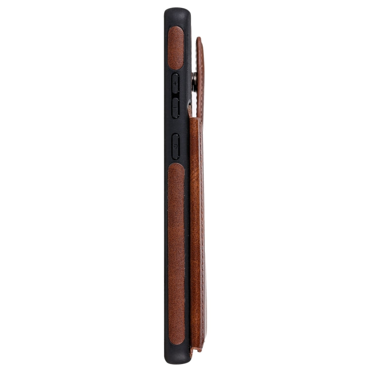 Shockproof Calf Texture Protective Case with Holder & Card Slots & Frame For Samsung Galaxy Note20