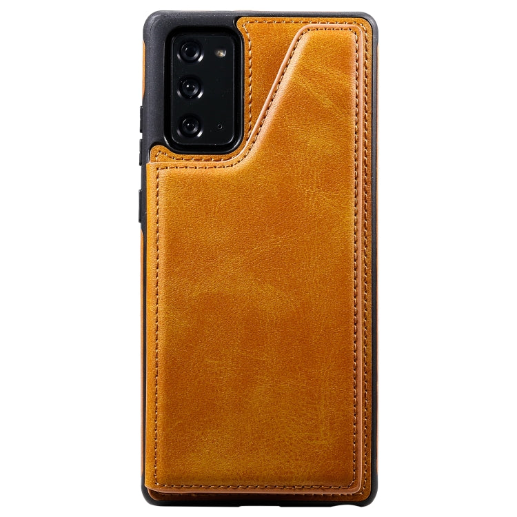 Shockproof Calf Texture Protective Case with Holder & Card Slots & Frame For Samsung Galaxy Note20