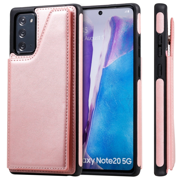 Shockproof Calf Texture Protective Case with Holder & Card Slots & Frame For Samsung Galaxy Note20
