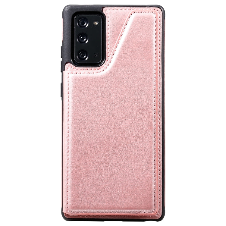 Shockproof Calf Texture Protective Case with Holder & Card Slots & Frame For Samsung Galaxy Note20
