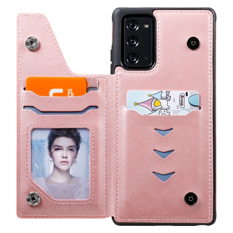 Shockproof Calf Texture Protective Case with Holder & Card Slots & Frame For Samsung Galaxy Note20