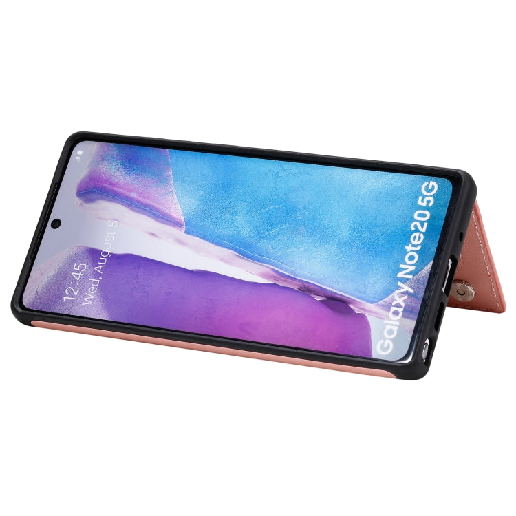 Shockproof Calf Texture Protective Case with Holder & Card Slots & Frame For Samsung Galaxy Note20
