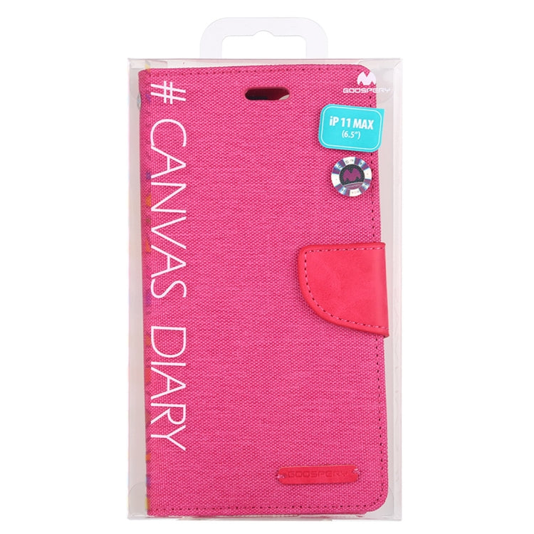 For iPhone 11 Pro Max MERCURY GOOSPERY CANVAS DIARY Canvas Texture Horizontal Flip Leather Case with Card Slots & Wallet & Holder