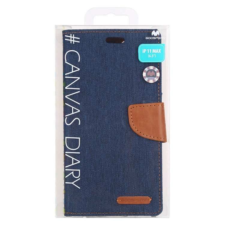 For iPhone 11 Pro Max MERCURY GOOSPERY CANVAS DIARY Canvas Texture Horizontal Flip Leather Case with Card Slots & Wallet & Holder