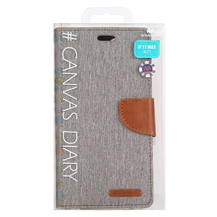For iPhone 11 Pro Max MERCURY GOOSPERY CANVAS DIARY Canvas Texture Horizontal Flip Leather Case with Card Slots & Wallet & Holder