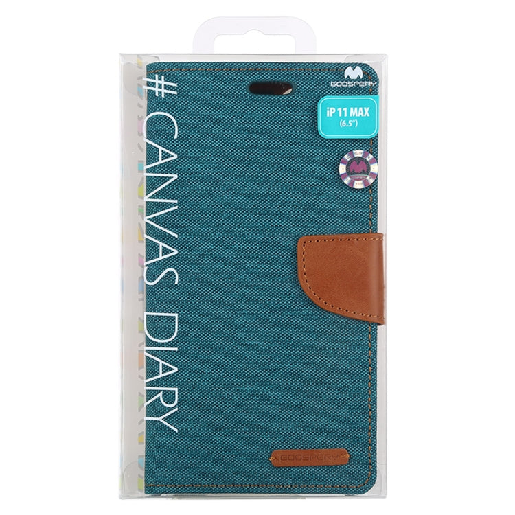 For iPhone 11 Pro Max MERCURY GOOSPERY CANVAS DIARY Canvas Texture Horizontal Flip Leather Case with Card Slots & Wallet & Holder