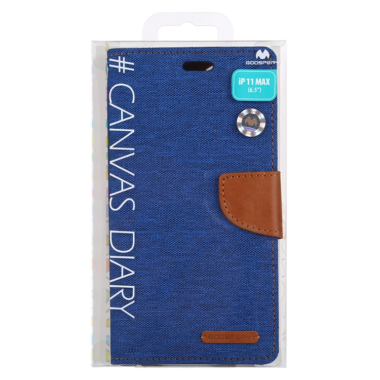 For iPhone 11 Pro Max MERCURY GOOSPERY CANVAS DIARY Canvas Texture Horizontal Flip Leather Case with Card Slots & Wallet & Holder