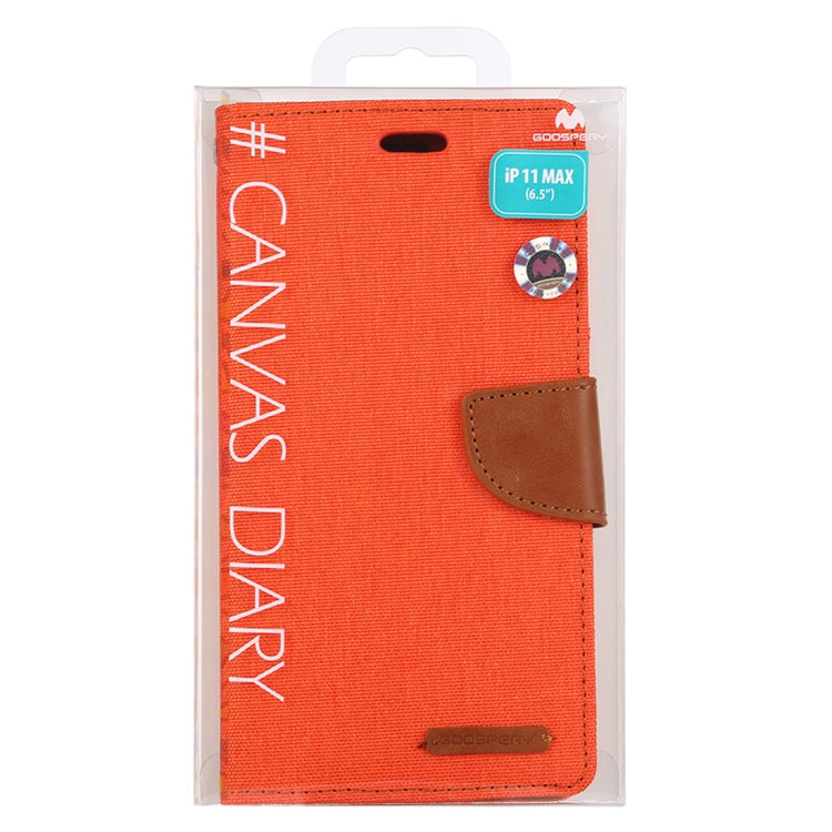 For iPhone 11 Pro Max MERCURY GOOSPERY CANVAS DIARY Canvas Texture Horizontal Flip Leather Case with Card Slots & Wallet & Holder