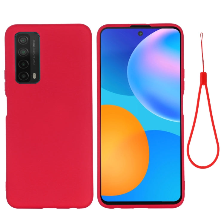 For Huawei P smart 2021 Pure Color Liquid Silicone Shockproof Full Coverage Case