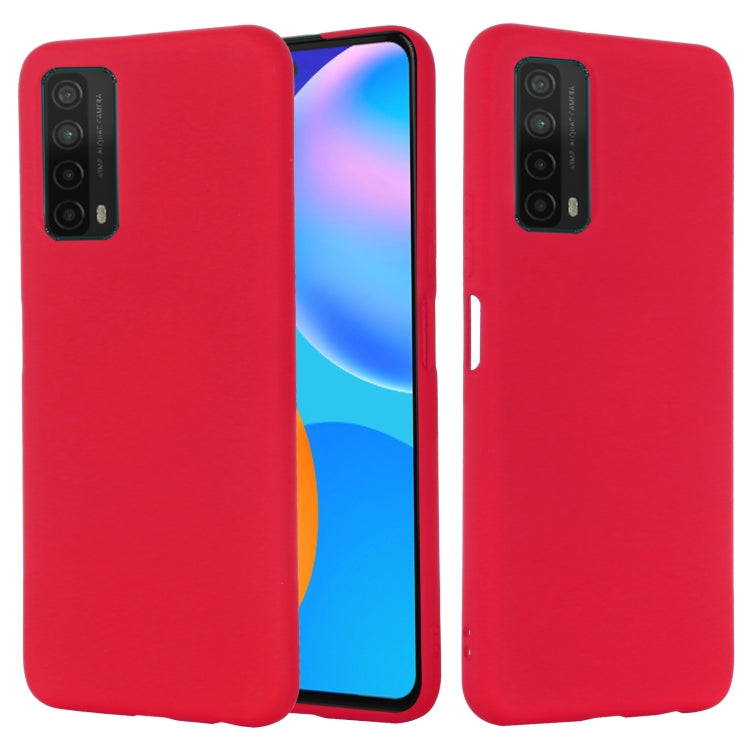 For Huawei P smart 2021 Pure Color Liquid Silicone Shockproof Full Coverage Case