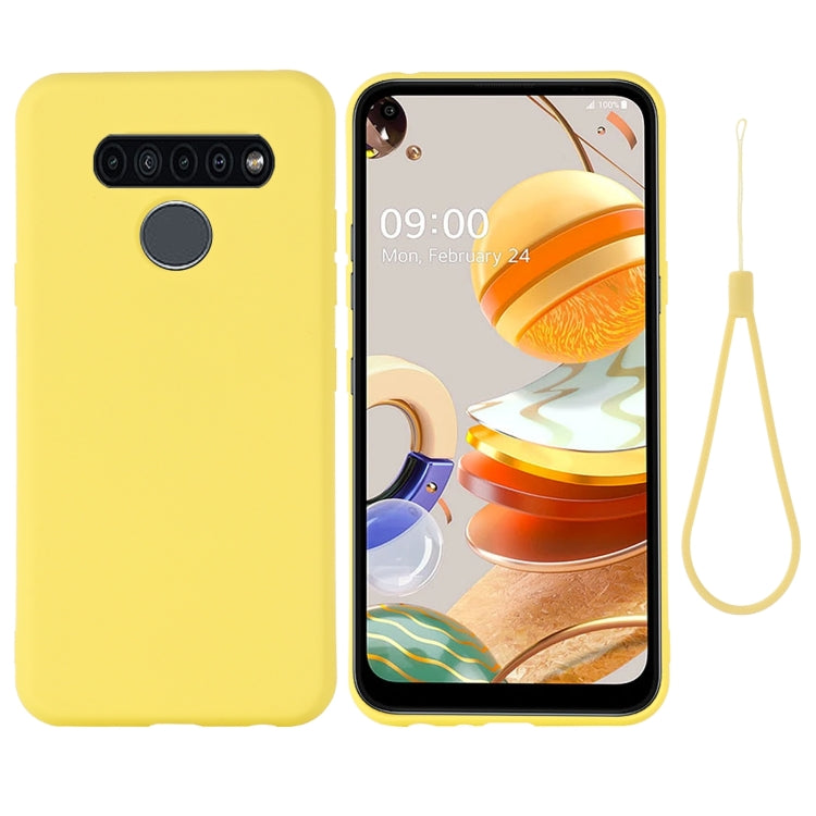 For LG K61 Pure Color Liquid Silicone Shockproof Full Coverage Case