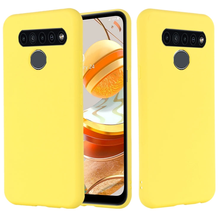 For LG K61 Pure Color Liquid Silicone Shockproof Full Coverage Case