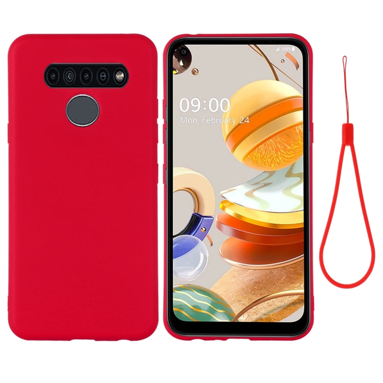 For LG K61 Pure Color Liquid Silicone Shockproof Full Coverage Case