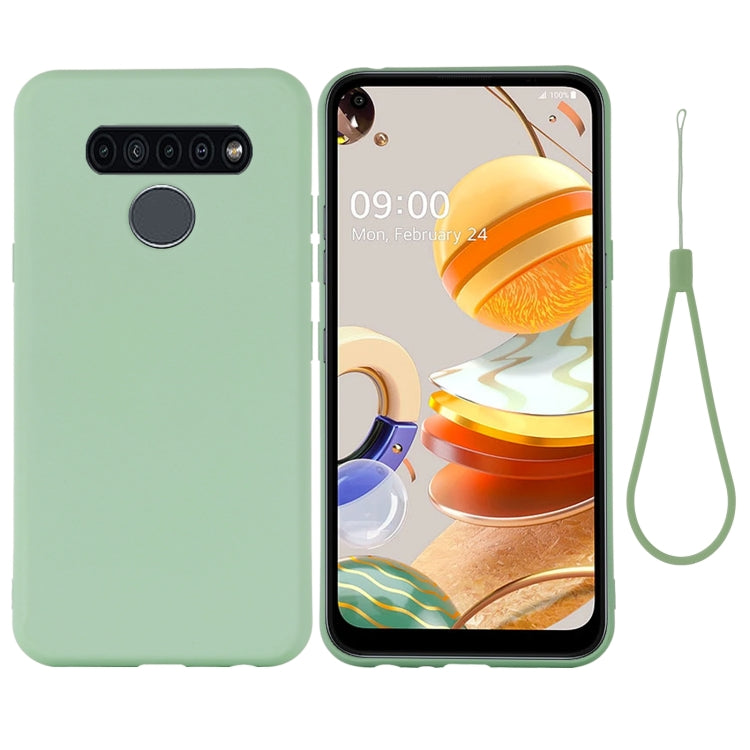 For LG K61 Pure Color Liquid Silicone Shockproof Full Coverage Case