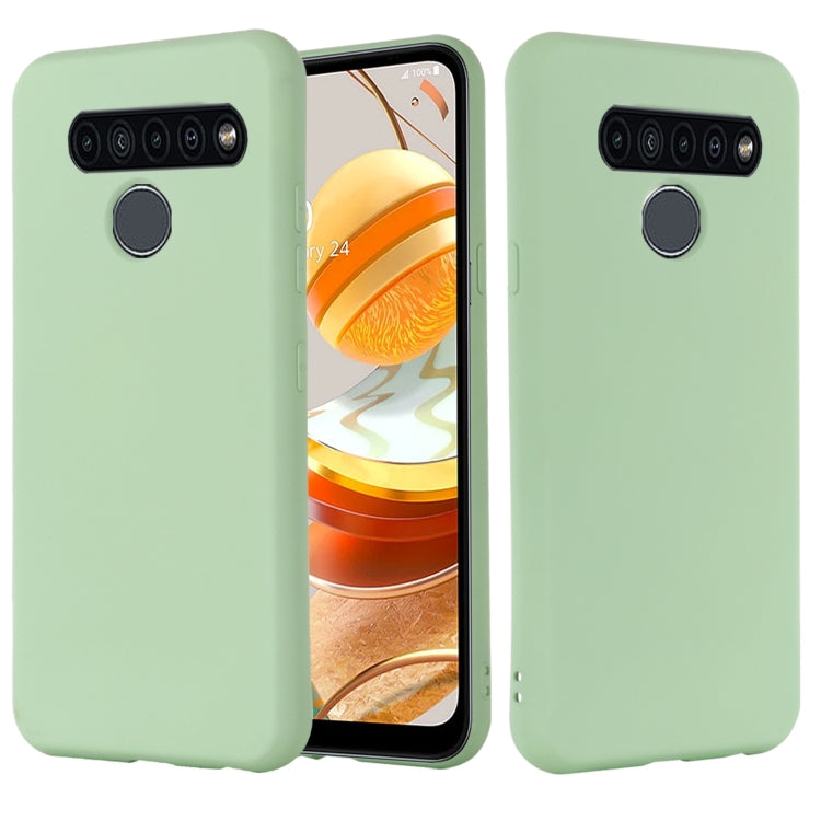 For LG K61 Pure Color Liquid Silicone Shockproof Full Coverage Case