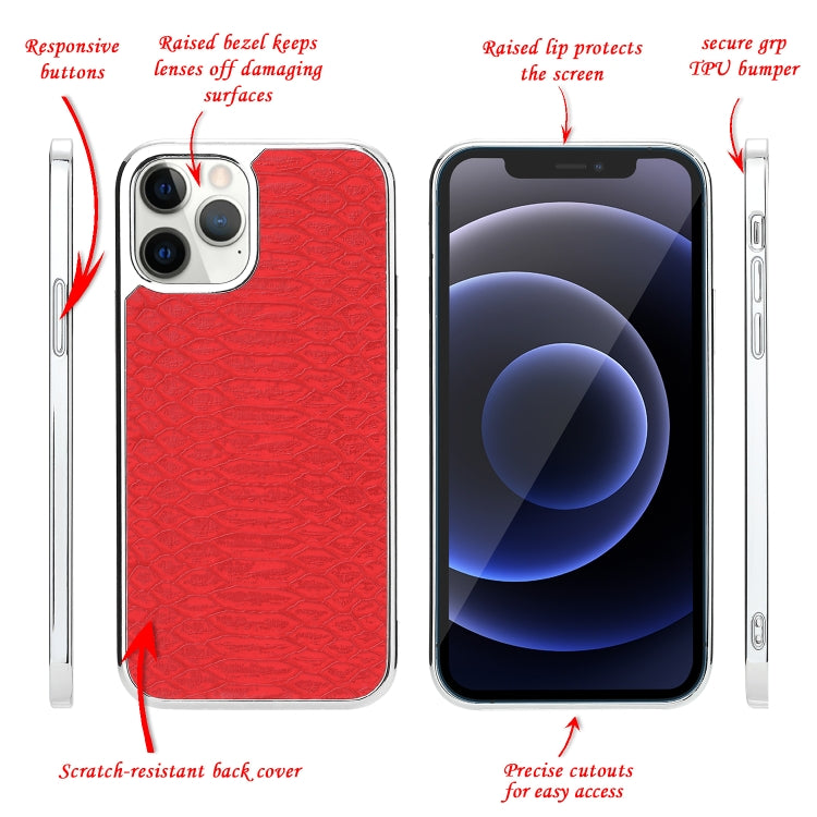 For iPhone 12 mini Fish Skin Texture Shockproof Protective Case