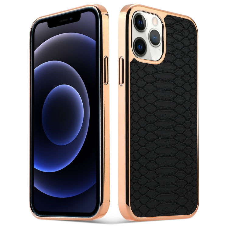 For iPhone 12 / 12 Pro Fish Skin Texture Shockproof Protective Case