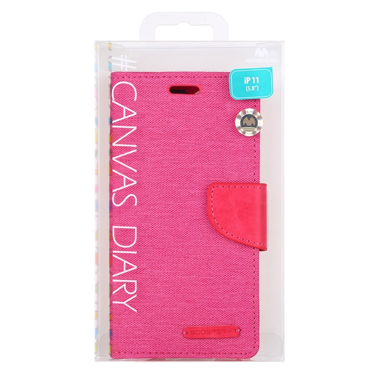 For iPhone 11 Pro MERCURY GOOSPERY CANVAS DIARY Canvas Texture Horizontal Flip Leather Case with Card Slots & Wallet & Holder