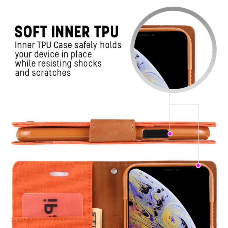 For iPhone 11 Pro MERCURY GOOSPERY CANVAS DIARY Canvas Texture Horizontal Flip Leather Case with Card Slots & Wallet & Holder