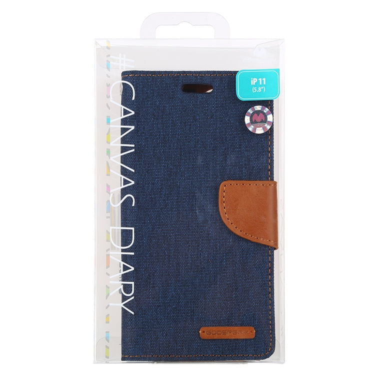 For iPhone 11 Pro MERCURY GOOSPERY CANVAS DIARY Canvas Texture Horizontal Flip Leather Case with Card Slots & Wallet & Holder
