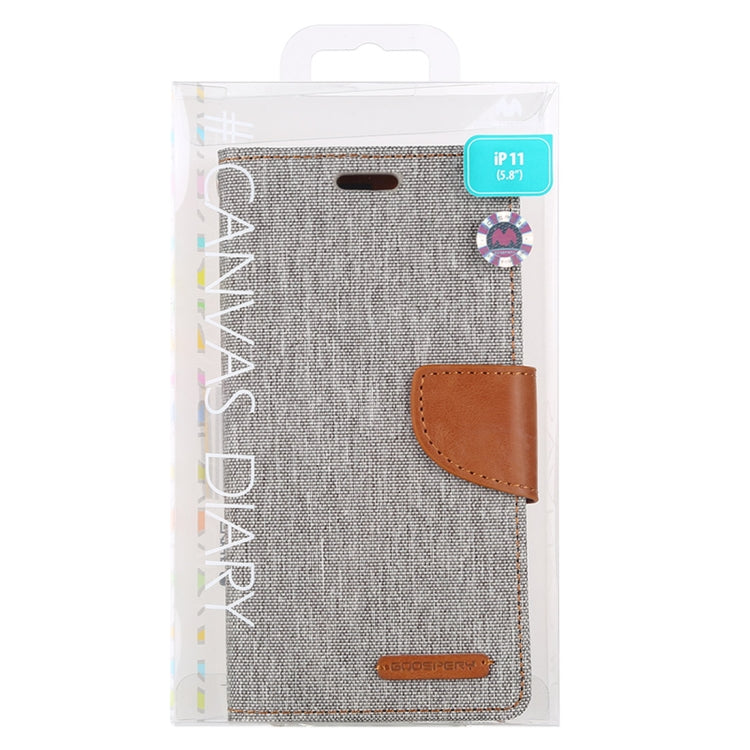 For iPhone 11 Pro MERCURY GOOSPERY CANVAS DIARY Canvas Texture Horizontal Flip Leather Case with Card Slots & Wallet & Holder