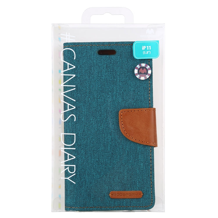 For iPhone 11 Pro MERCURY GOOSPERY CANVAS DIARY Canvas Texture Horizontal Flip Leather Case with Card Slots & Wallet & Holder