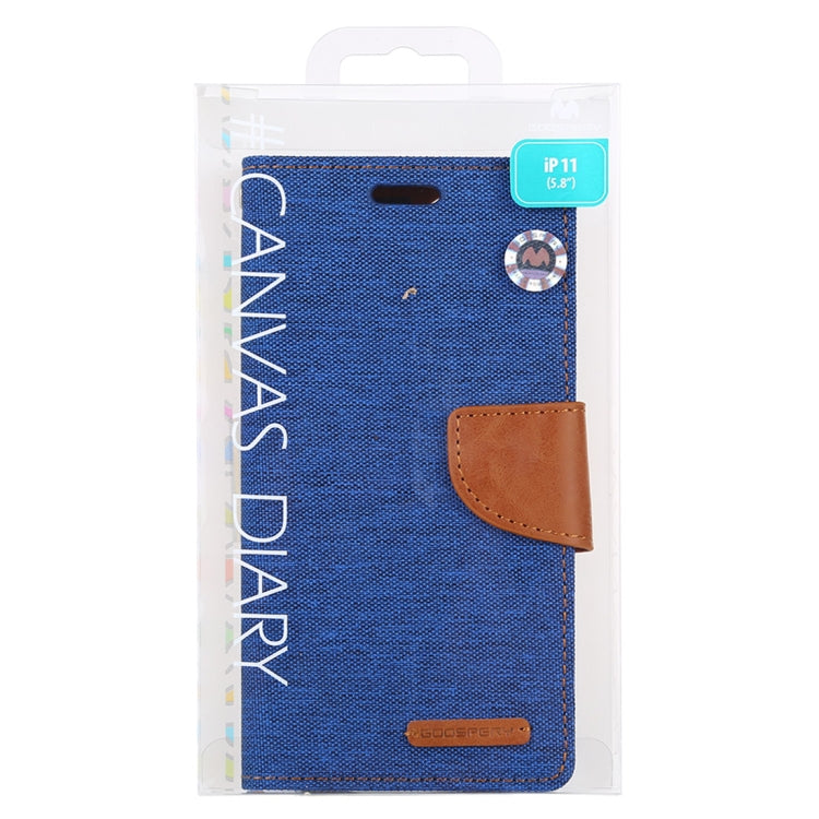 For iPhone 11 Pro MERCURY GOOSPERY CANVAS DIARY Canvas Texture Horizontal Flip Leather Case with Card Slots & Wallet & Holder