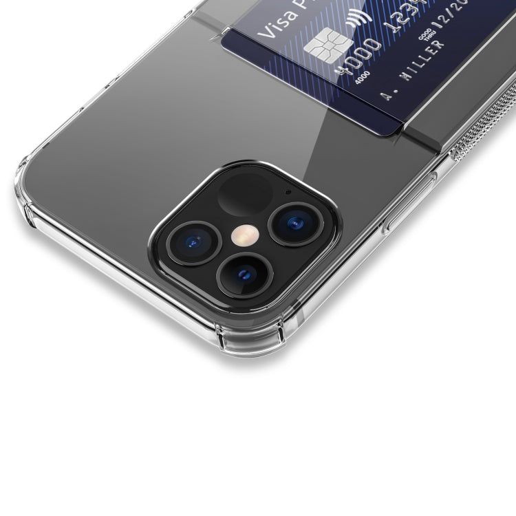 For iPhone 12 TPU Transparent Protective Case with Card Slots