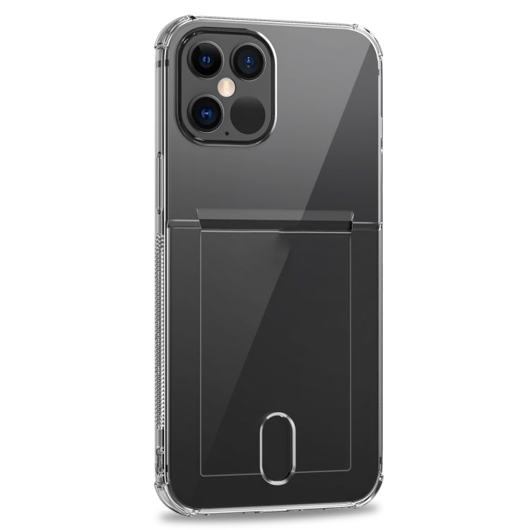 For iPhone 12 TPU Transparent Protective Case with Card Slots