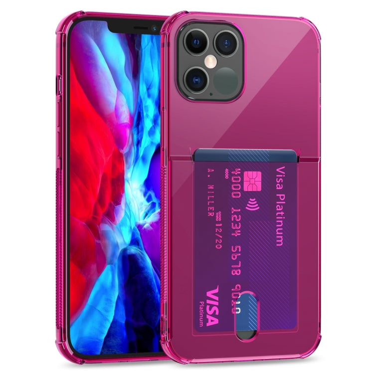 For iPhone 12 TPU Transparent Protective Case with Card Slots