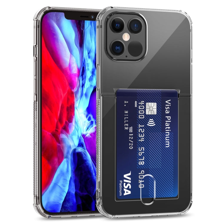 For iPhone 12 Pro TPU Transparent Protective Case with Card Slots