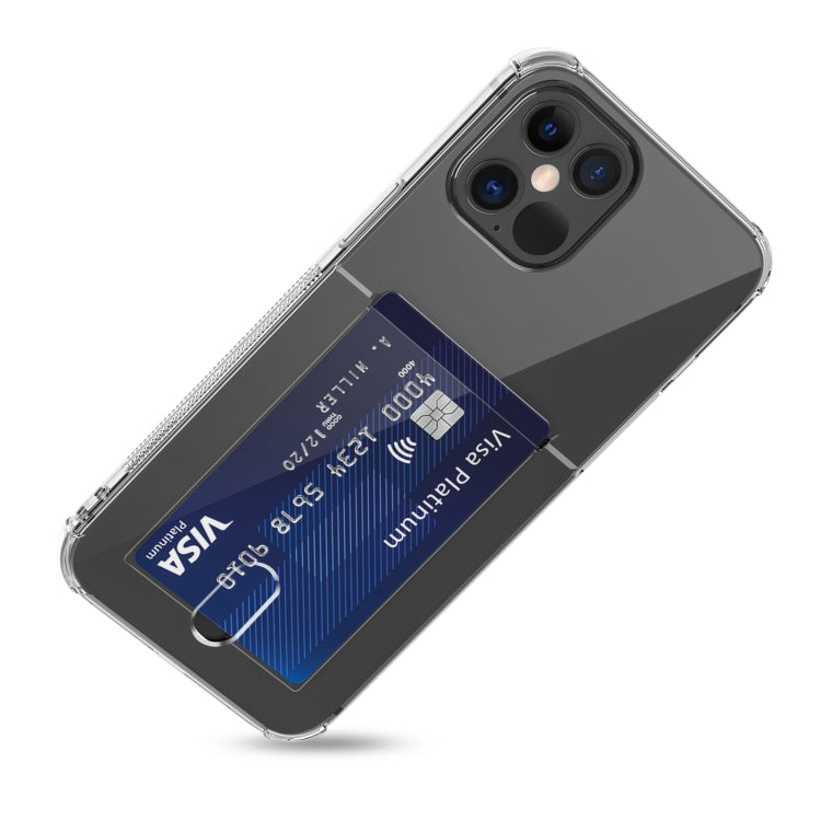 For iPhone 12 Pro Max TPU Transparent Protective Case with Card Slots