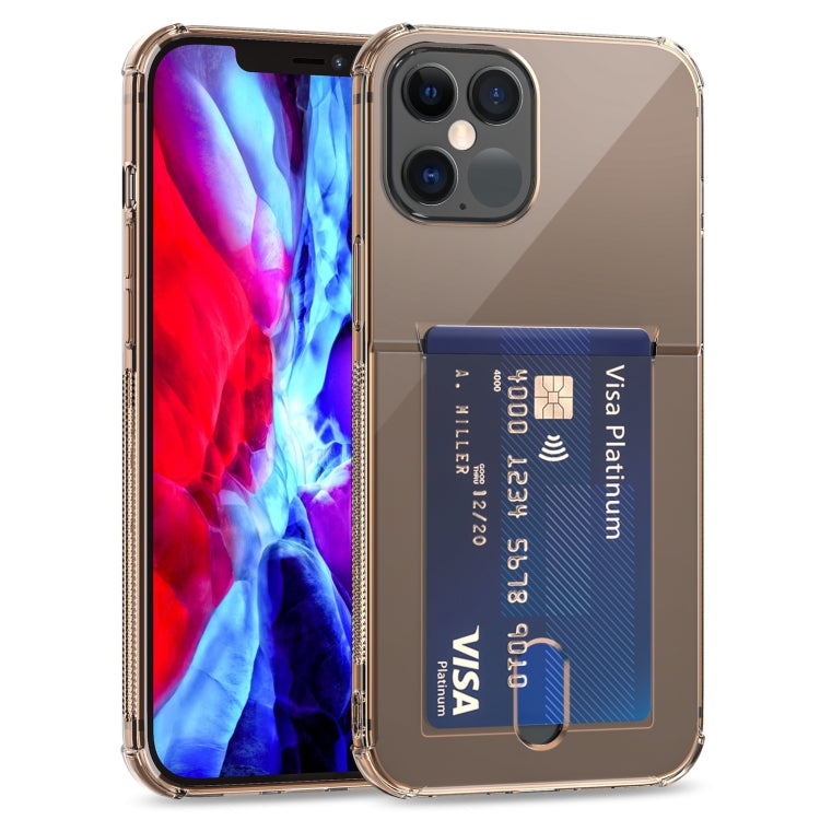 For iPhone 12 Pro Max TPU Transparent Protective Case with Card Slots