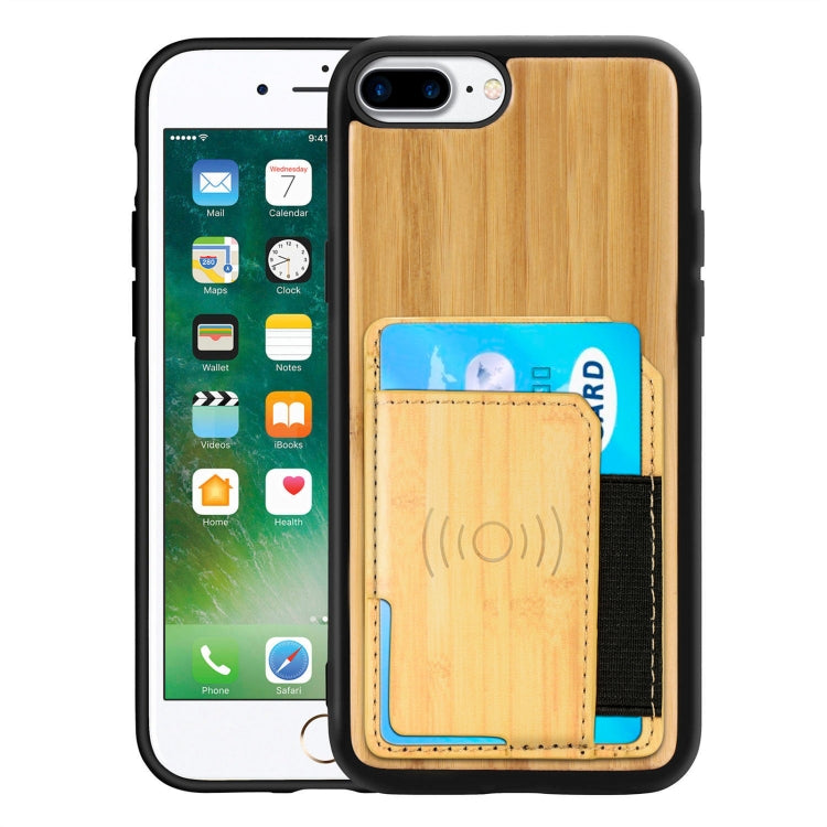 Wood Grain PU+TPU Protective Case with Card Slot For iPhone 8 & 7