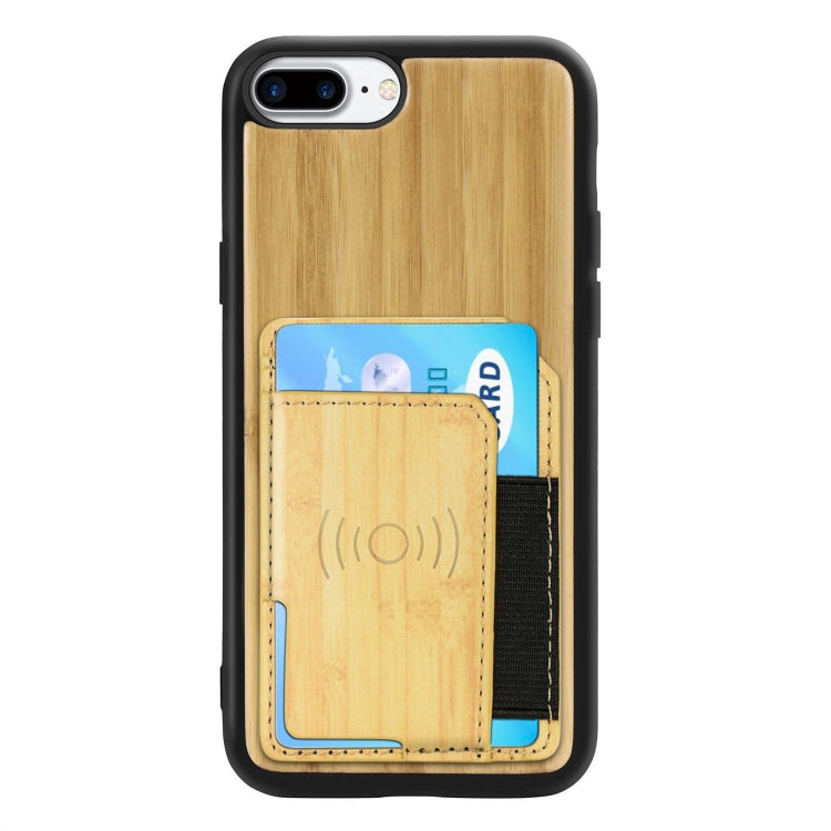 Wood Grain PU+TPU Protective Case with Card Slot For iPhone 8 & 7
