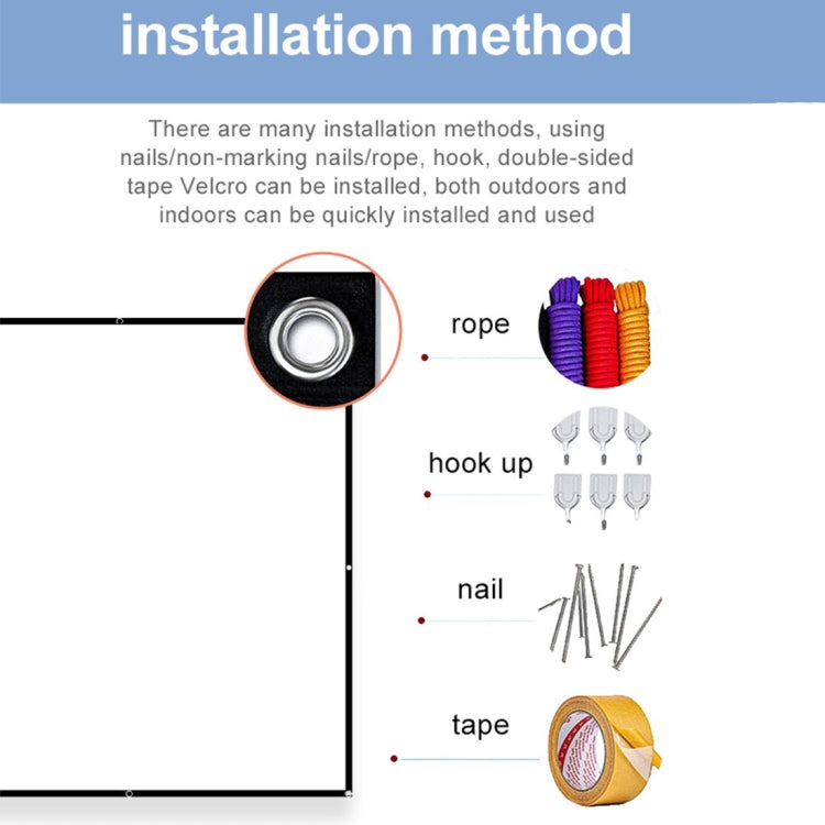 Folding Milk Silk Polyester Projector Film Curtain, Size:84 inch (4:3) Projection Area: 172 x 128cm