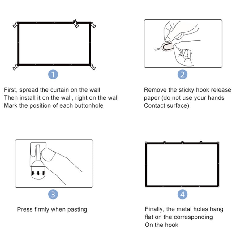Folding Milk Silk Polyester Projector Film Curtain, Size:120 inch (16:9) Projection Area: 266 x 148cm