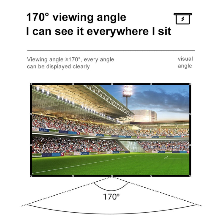 Folding Milk Silk Polyester Projector Film Curtain, Size:150 inch (16:9) Projection Area: 332 x 187cm