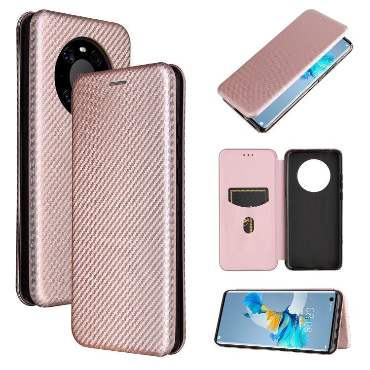 For Huawei Mate 40 Carbon Fiber Texture Horizontal Flip TPU + PC + PU Leather Case with Card Slot