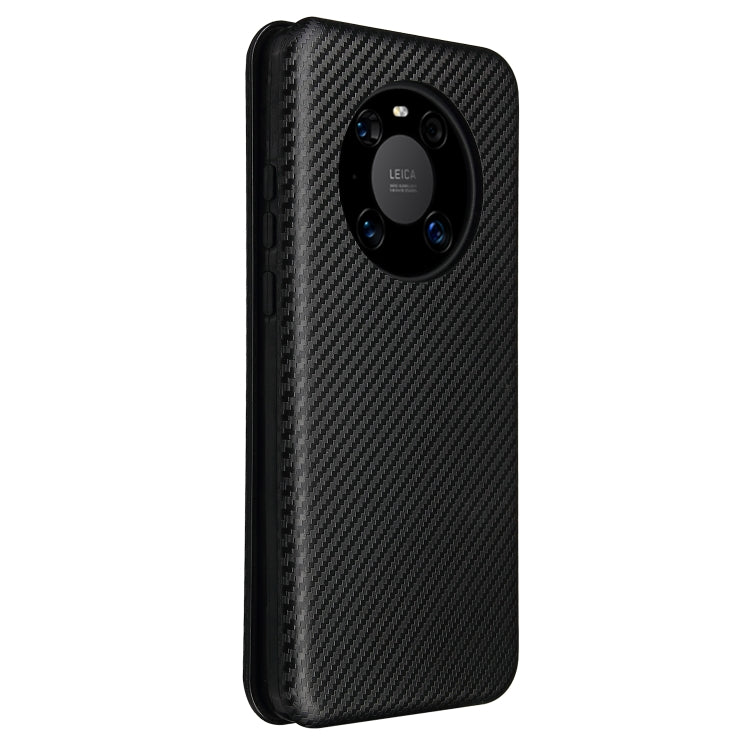 For Huawei Mate 40 Carbon Fiber Texture Horizontal Flip TPU + PC + PU Leather Case with Card Slot