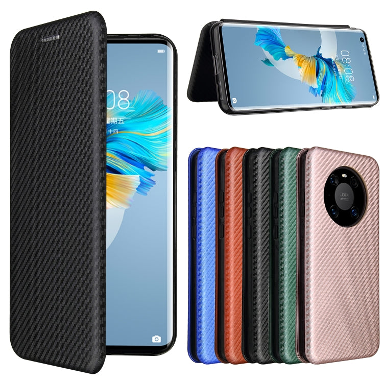 For Huawei Mate 40 Carbon Fiber Texture Horizontal Flip TPU + PC + PU Leather Case with Card Slot