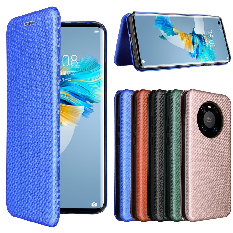 For Huawei Mate 40 Carbon Fiber Texture Horizontal Flip TPU + PC + PU Leather Case with Card Slot