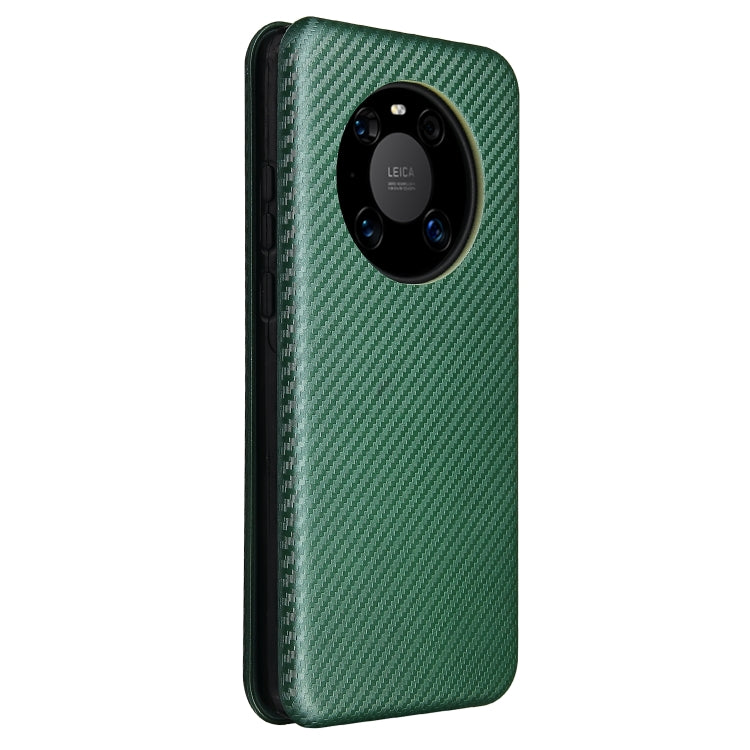 For Huawei Mate 40 Carbon Fiber Texture Horizontal Flip TPU + PC + PU Leather Case with Card Slot